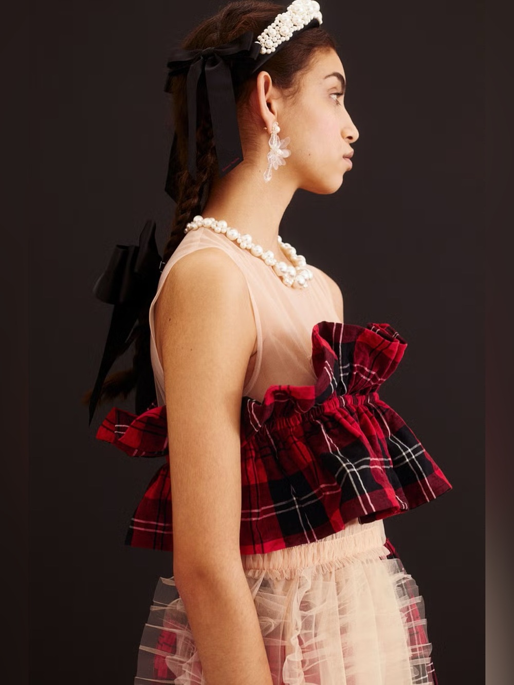 New Simone Rocha x H&M tartan plaid and tulle dress - Picture 3 of 10